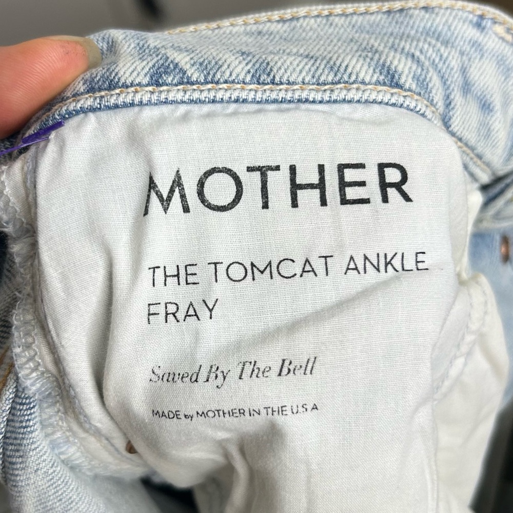 MOTHER Superior The Tomcat Ankle Fray Heart Patch Size 28 - Picture 14 of 16